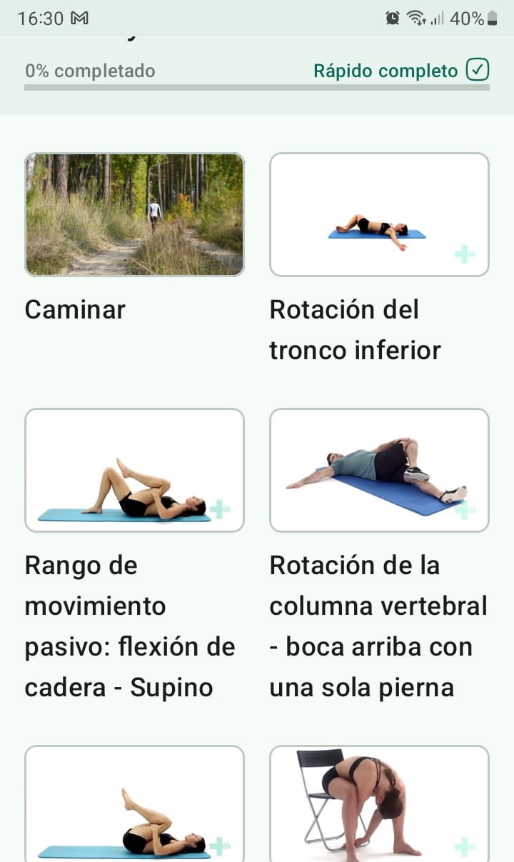 Síndrome facetario lumbar programa de ejercicios